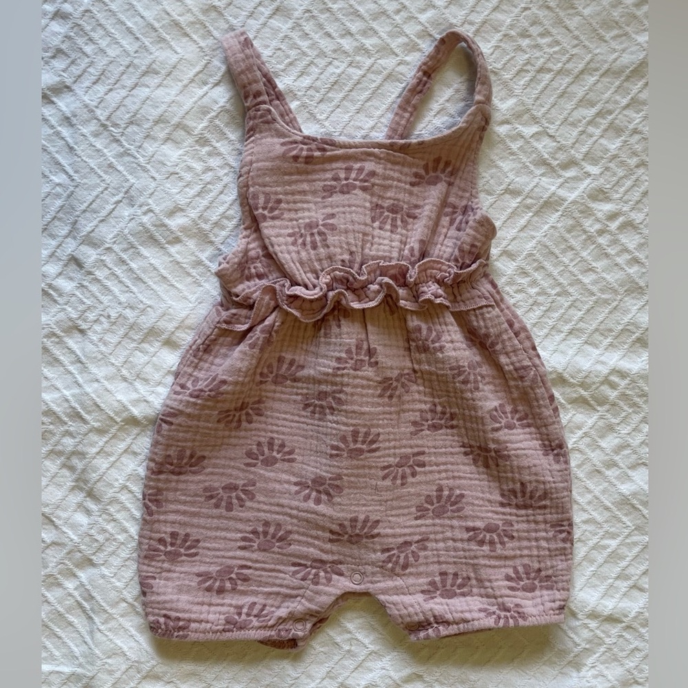Emily And Oliver Pink Muslin Romper 6-9 Months